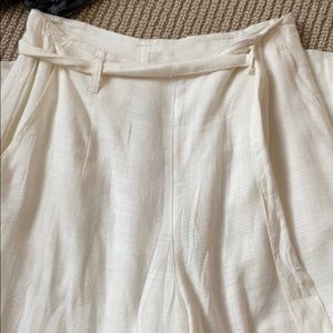 White linen L Space flows beach pants
